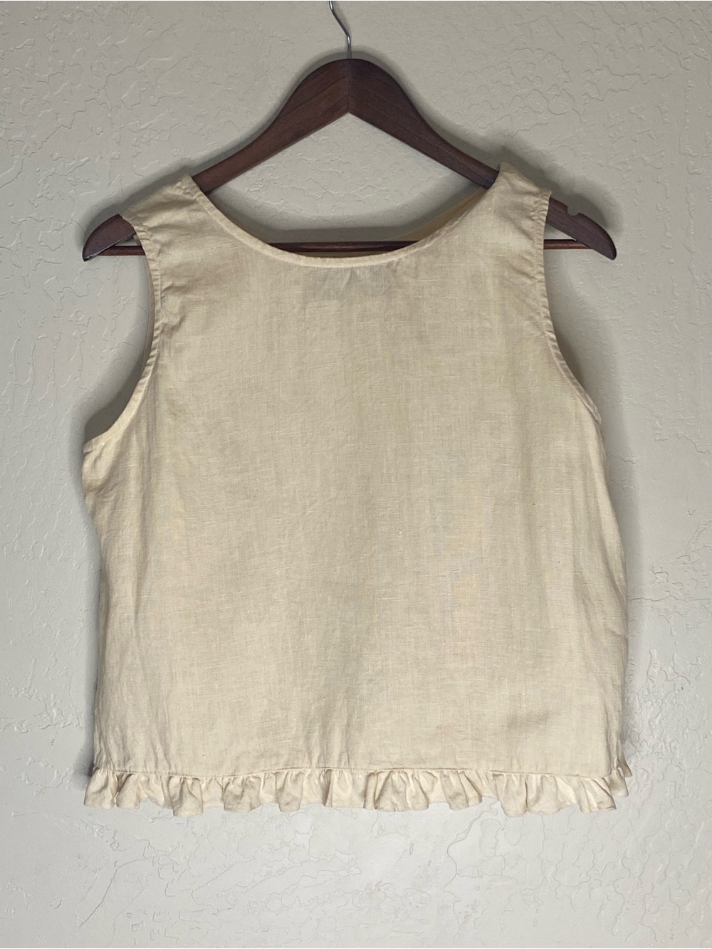 Tasha Polozzi for T.P. Saddleblanket and Co 100% linen sleeveless blouse size L